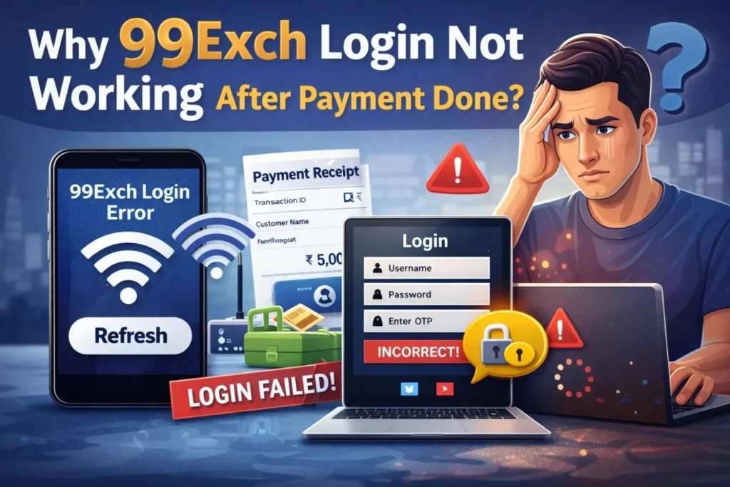 Why 99Exch Login Not Working After Payment Done?